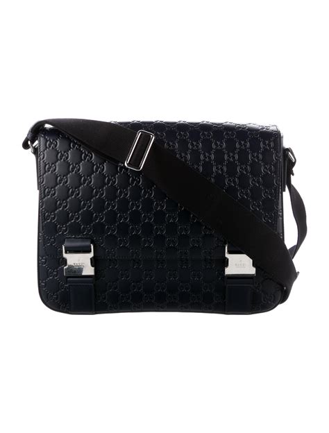 gucci signature messenger bag blue|Gucci Messenger bags for men.